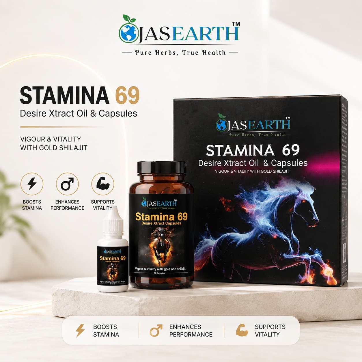 Stamina 69 Oil + Capsules Combo